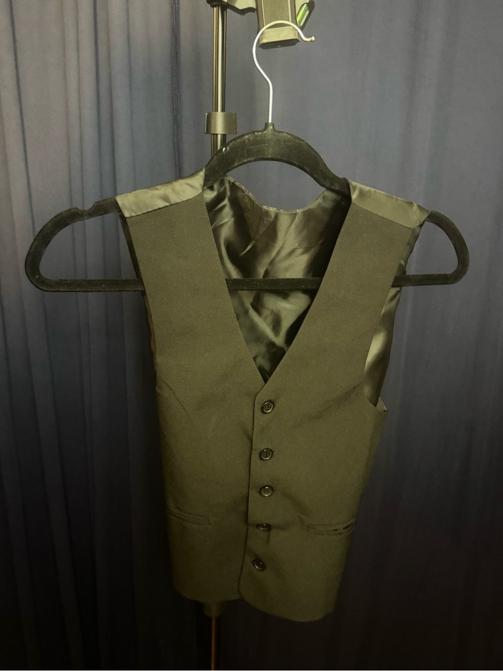 Black Fitted Vest Tie Back Y2K Office Siren